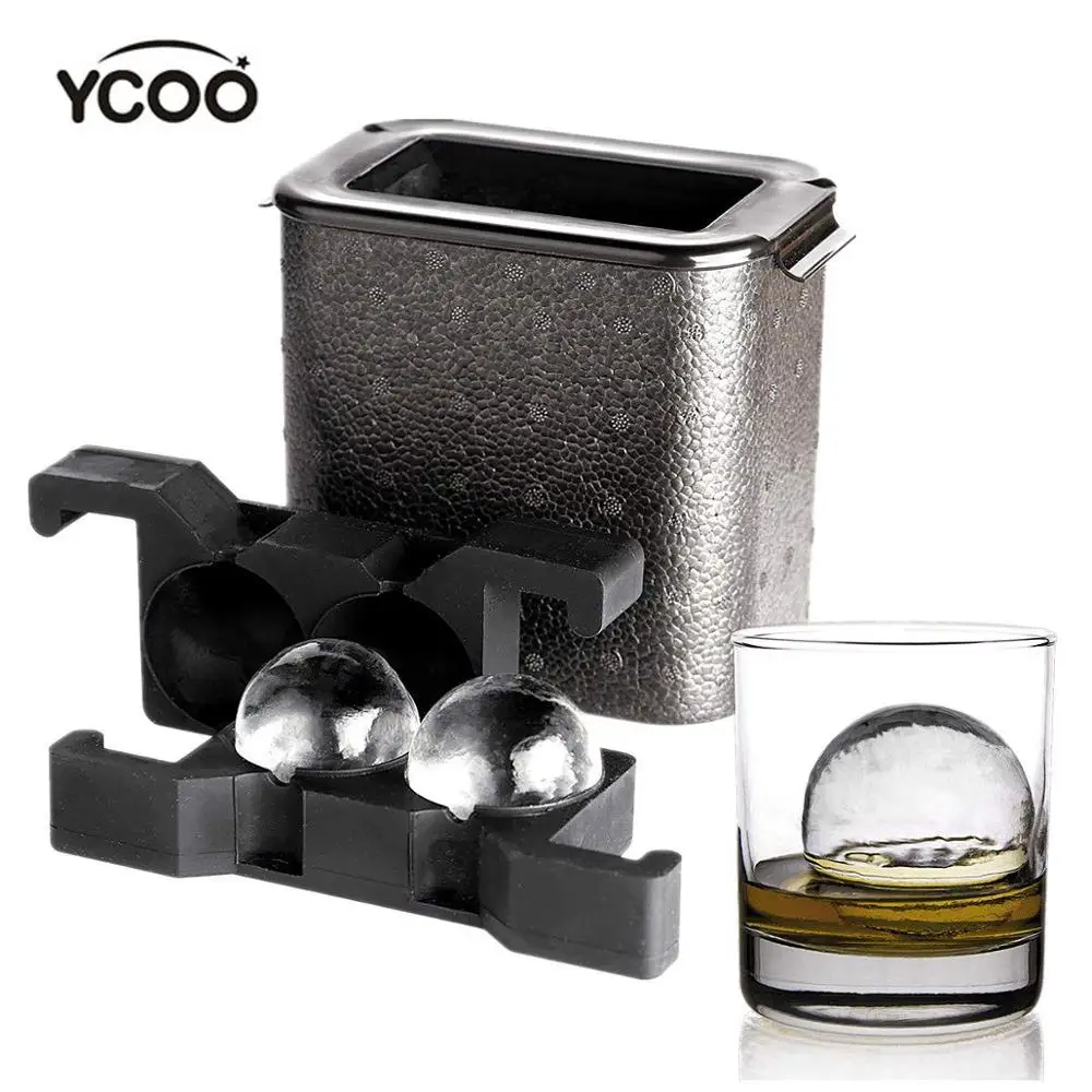 Ice Ball Spheres Whiskey Tray Mould Maker Crystal Clear Ice Ball Maker