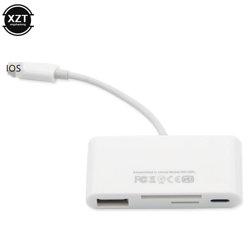 4в1 TF SD кард-ридер USB диск концентратор Lightning зарядное устройство адаптер для IPhone XS MAX XR X 5s 6 7 8 Plus