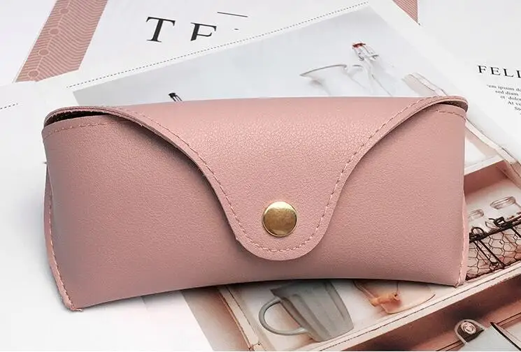 pink Кожаный Чехол для очков для мужчин и женщин модные очки для путешествия сумка анти-давление черный коричневый классический Чехол для очков жесткий - Цвет: pink