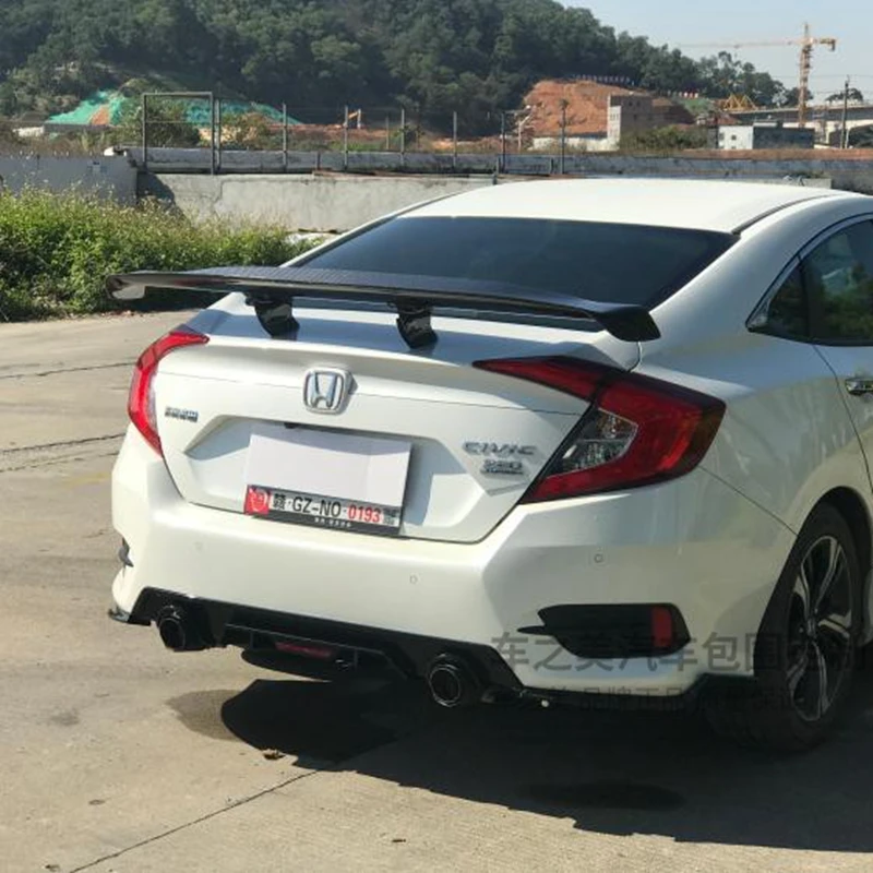 For Honda Civic gtr style high quality Carbon Fiber rear boot Wing Spoiler Rear Roof Trunk Lip Boot Cover | Автомобили и