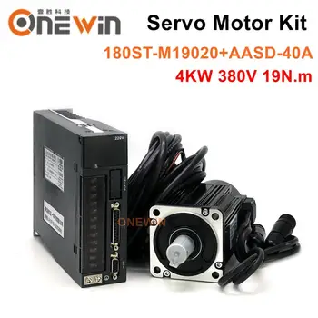 

4KW 380V servo motor kit 180ST-M19020+AASD-40A driver diameter 180mm19NM 2000rpm