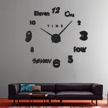 

Hot-selling living room decoration small diy clock three-dimensional acrylic mirror paste EVA wall paste creative wall clock