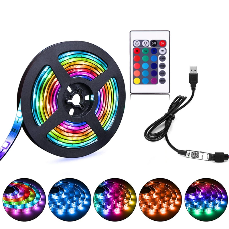 

5V WS2812B USB LED Strip light 5050 RGB Dream Color Ambient TV Kit for Desktop PC Screen Background lighting 1M 2M 3M 4M 5M