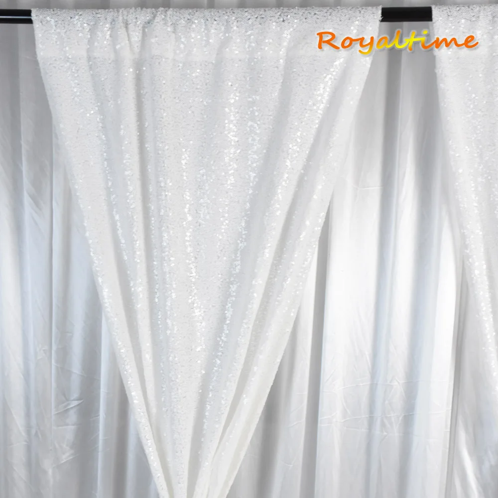Royaltime 2 шт. 2x8 футов однотонный Белый Блестящий Фон занавеска Свадебная фотобудка