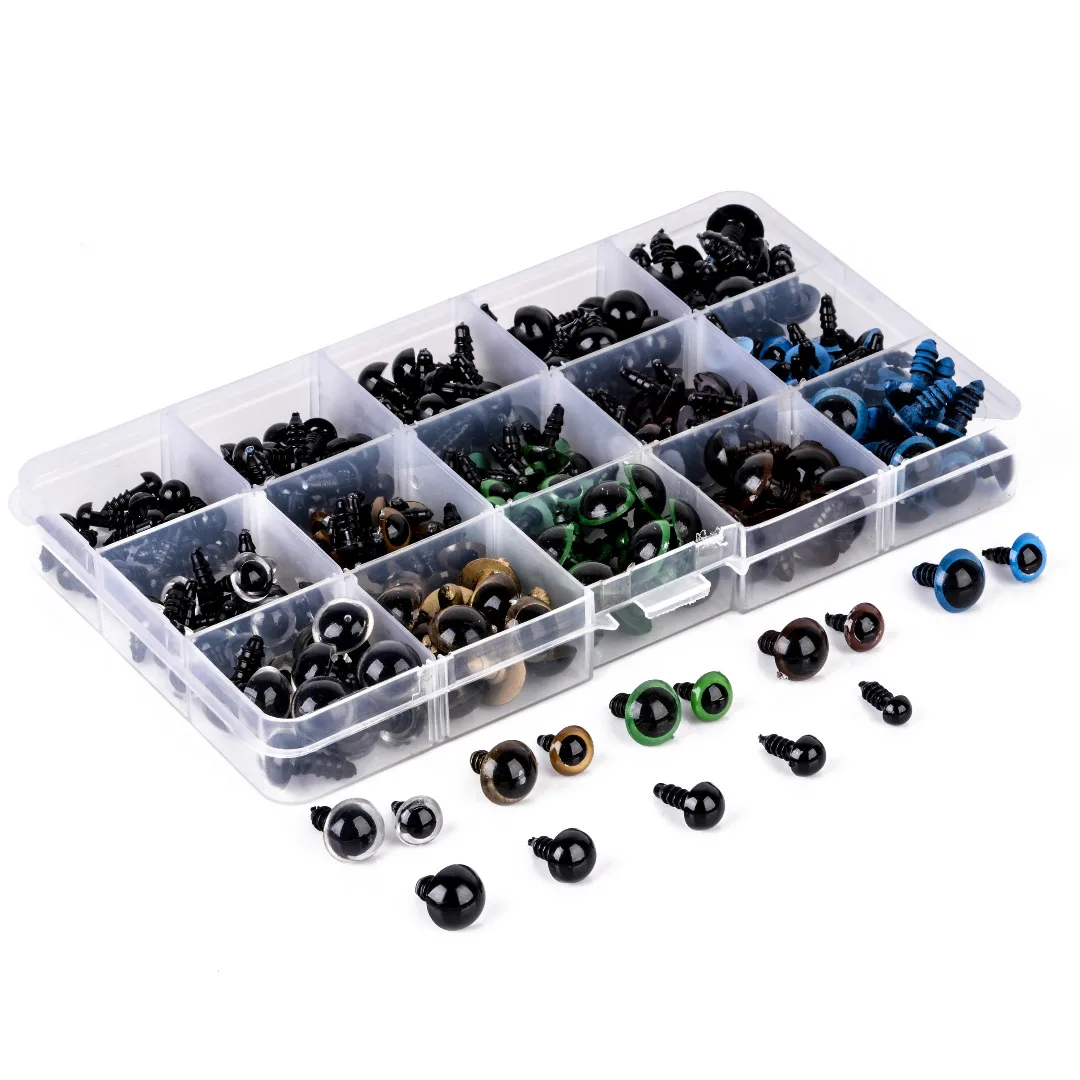 264pcs 6-12mm Mix Color Plastic Safety Eyes for Teddy Bear Doll Puppet Craft