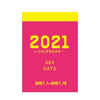 

HOT-2021 Retro Mini Desktop Paper Calendar Dual Daily Scheduler Table Planner Yearly Agenda Organizer 365 Days to Do List