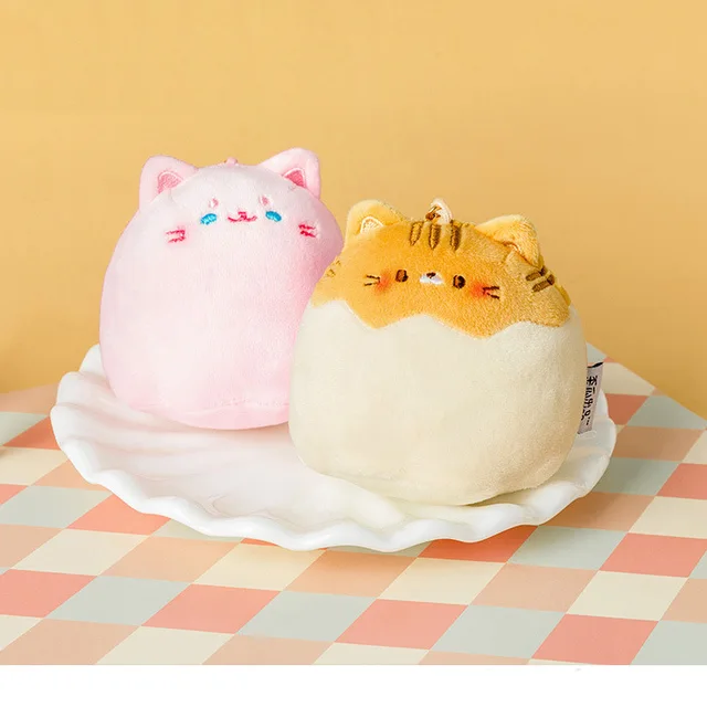 new fashione Creative cartoon cute sweet cat Healing couple pendant keychain good quality soft Soothing doll birthday gift 2