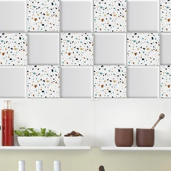 

Nordic colored marble Tiles PVC Tile Stickers,Wall Art Decal,Adhesive Waterproof Kitchen Bathroom Decor