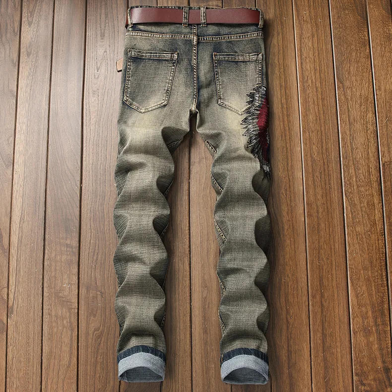 Мужские черные джинсы мужские байкер мото джинсы Slim Fit прямые состаренные джинсы брюки роскошная мужская одежда хип хоп джинсы