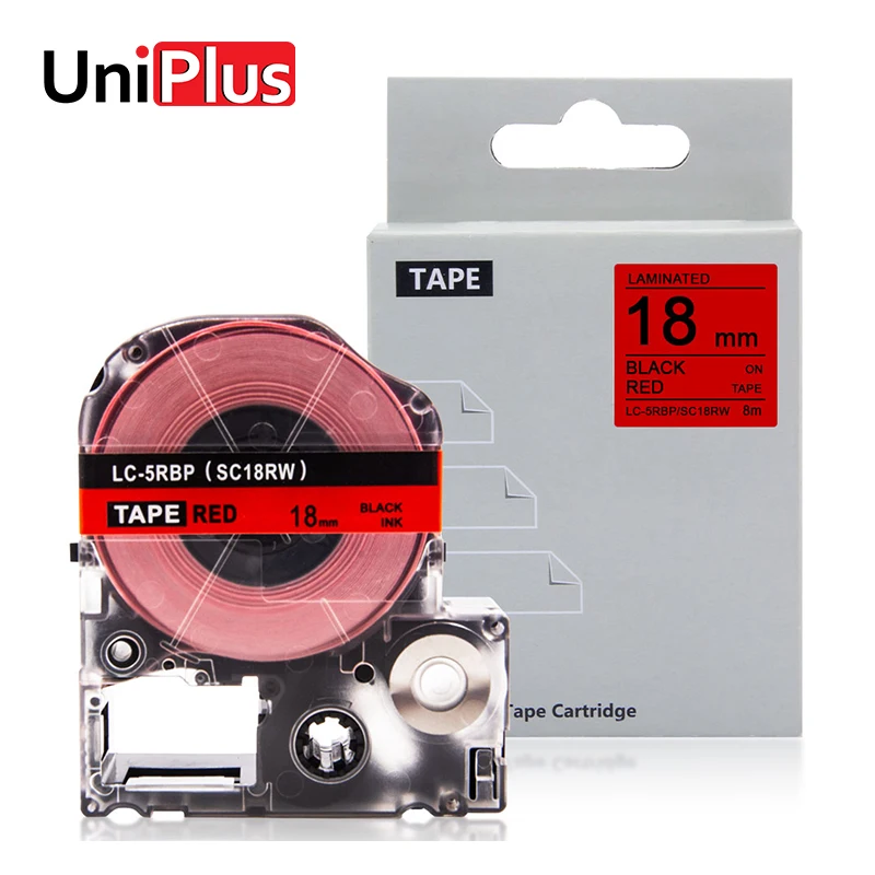 UniPlus 18 мм этикетировочные ленты совместимые для King Jim Epson SC18RW LC-5RBP черный на красном этикетке производитель LW-600P LW-700 принтер этикеток