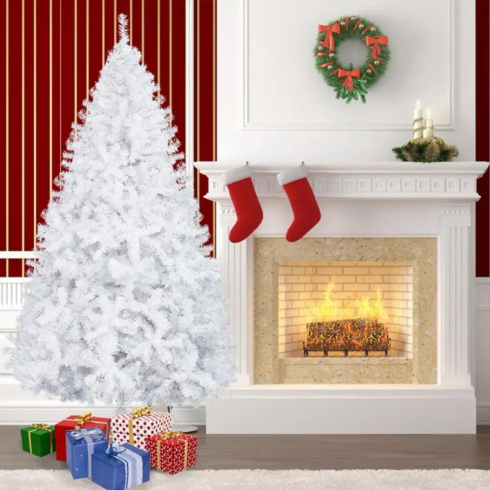 

7.5FT White Artificial Christmas Tree 1200 Branches Iron Base New Year 2020 Xmas Home Shooping Mall Office Festival Decoration