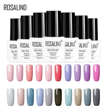 

ROSALIND Gel varnish hybrid Nail Art Gel Primer Top Coat Vernis Semi Permanent Soak off UV White Bottle Colors Gel Nail Polish
