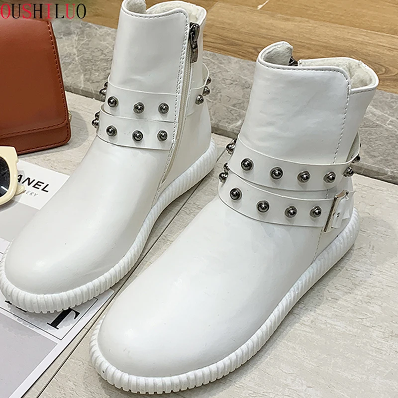 INS HOT women Ankle boots soft Leather 22.5-25 cm feet length for round toe Chelsea flat | Обувь
