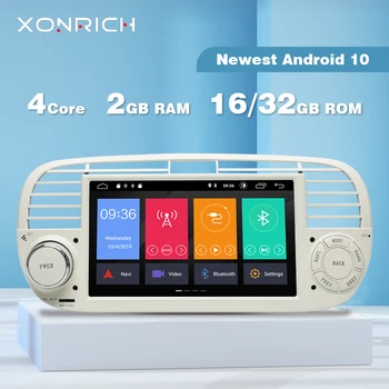 

Android 10 Car DVD Player For FIAT 500 Stereo Multimedia Steering Wheel Control GPS Navigation 1 Din Car Radio Audio Carplay