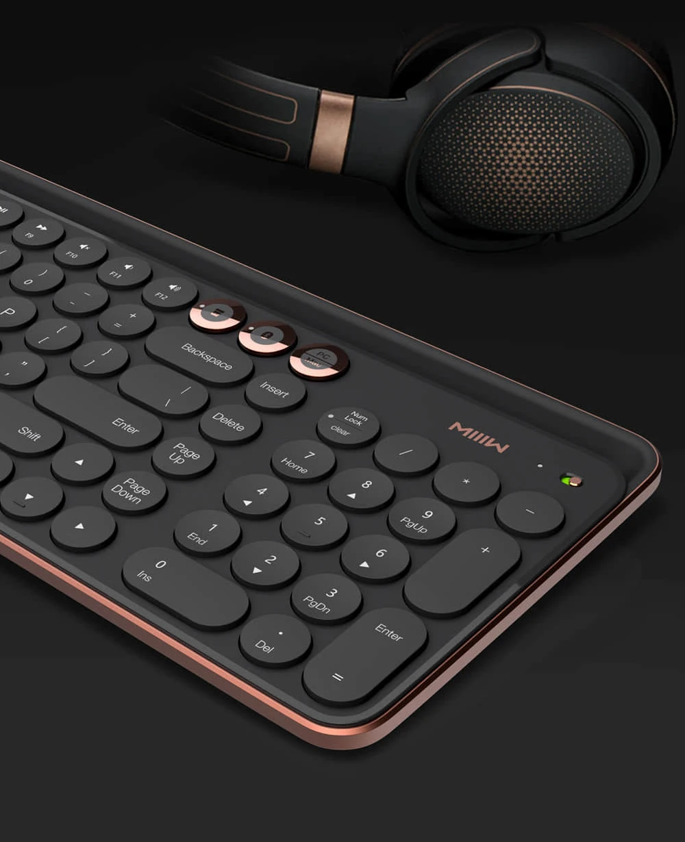 Xiaomi Miiiw Bluetooth Двухрежимная клавиатура 104 клавиш 2,4 ГГц многосистемная Совместимость для Windows PC Mac Беспроводная портативная клавиатура