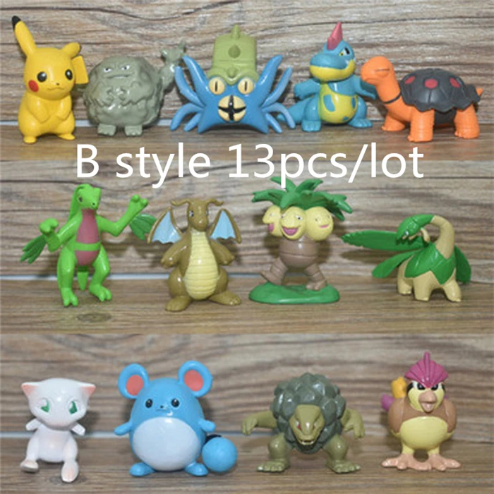 Аниме Покемон-фигурка случайный 10 шт./партия игрушка Пикачу Кукла Psyduck Charizard модель 3-6 см