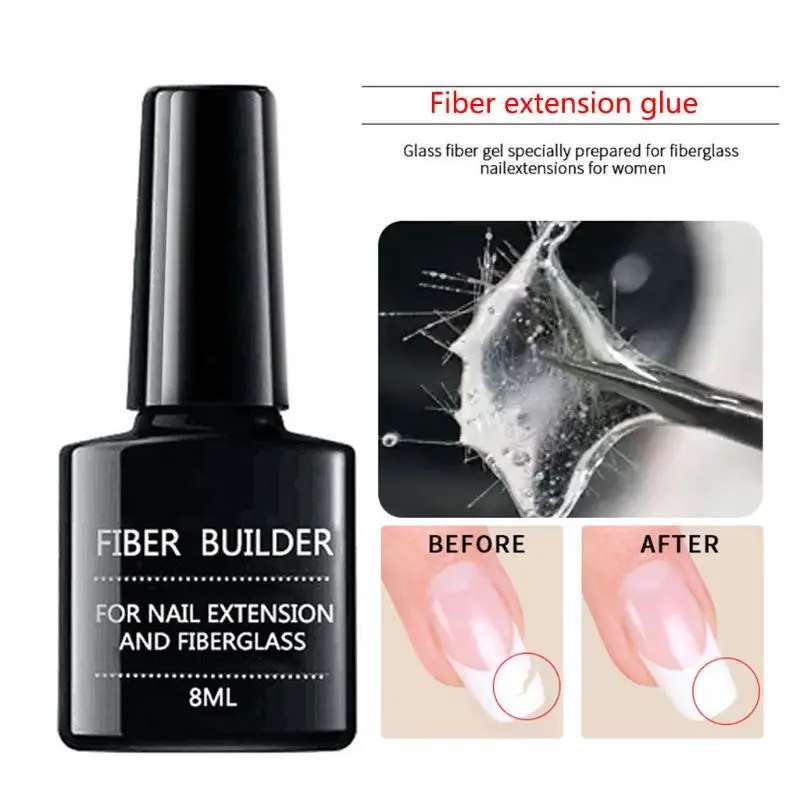 10Pcs Nail Art Non-woven Silk Fiberglass Gel Tips Extension Fiber Kit