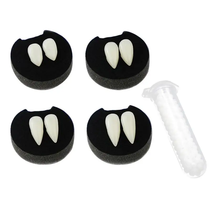 

Halloween Hot Sale 2 Pcs/Set Zombie Vampire Fake Teeth Ghost Devil Fangs Party Props Scary Tooth Halloween Costume Accessories