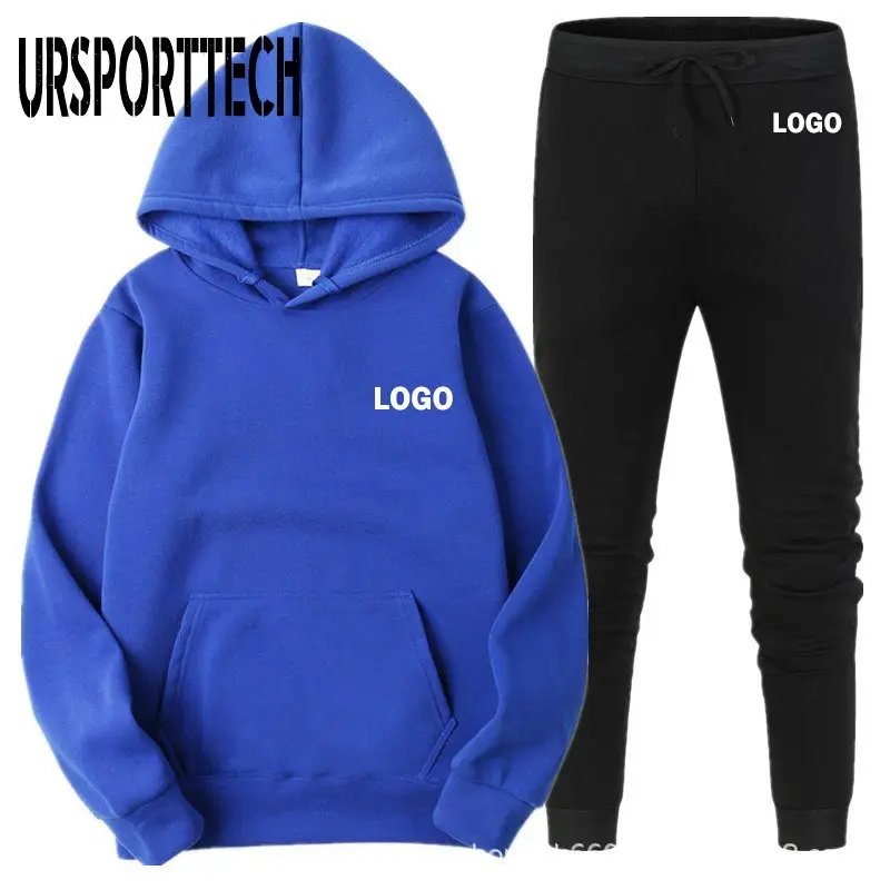 Customized Tracksuit Men Set Autumn Casual Men's Hoodies+Pants Two-Piece Print Your Own Design Tracksuit Trendy Sportswear Sets