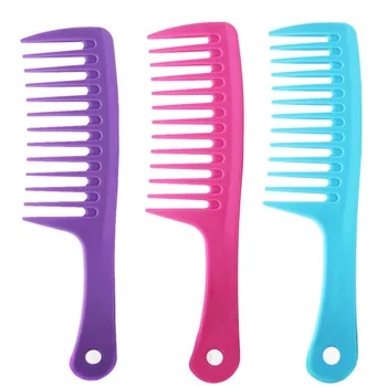

3pcs Abs Combs Set Heat Resistant Wide Teeth Combs Dense Teeth Combs Straight Handle Sharp Tail Comb