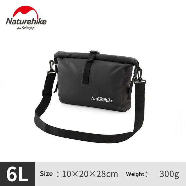 Naturehike 6L/15L сухая сумка влажная сухая разделительная сумка для хранения сумка на плечо Каякинг дрейфующий плавательный пляж сухая посылка Одиночная сумка - Color: 6L Black