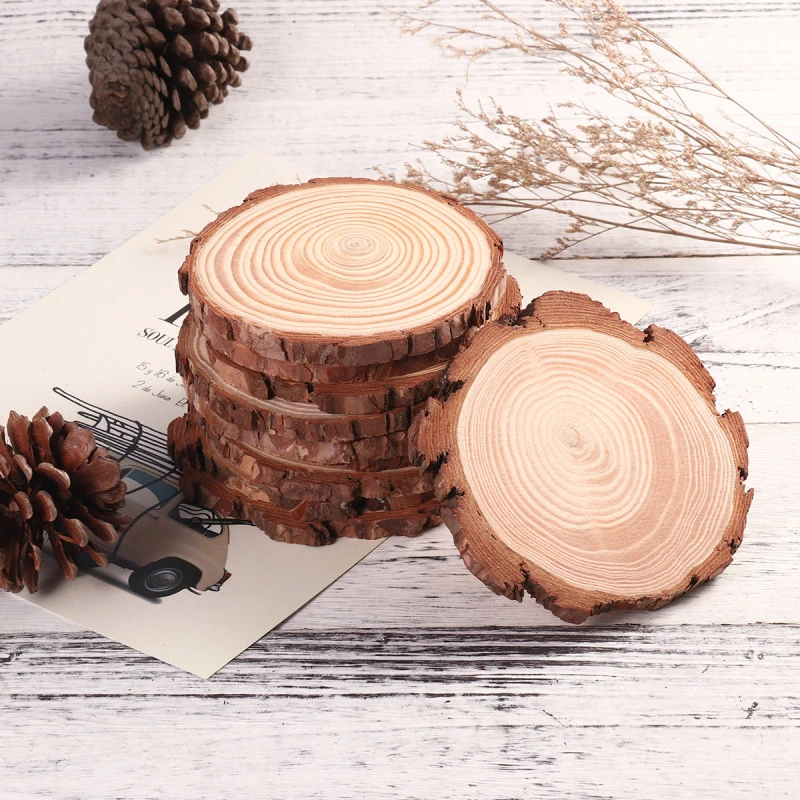 Thickness Pine Wood Slices Unfinished Natural Round Wood Slices Circles With Tree Bark Log Discs For Diy Crafts Wood Diy Crafts Aliexpress