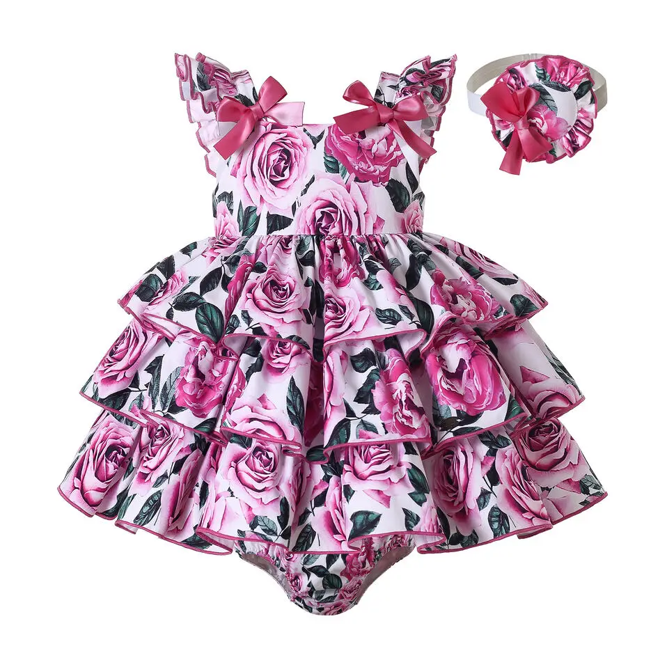 Pettigirl Vinatge Newborn Baby Flower Girls Sleeveless Dresses Toddlers