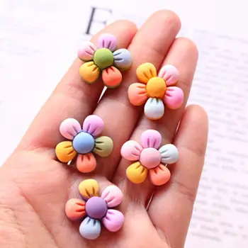 

rainbow Sunflowers Kawaii Resin Five-Petal Flowers Flatback Cabochon Embellishment Accessories DIY Craft Scrapbooking