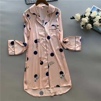 

Smmoloa Women Sexy Silk Satin Robe Lingerie Night Wear Bathrobe Spring Summer
