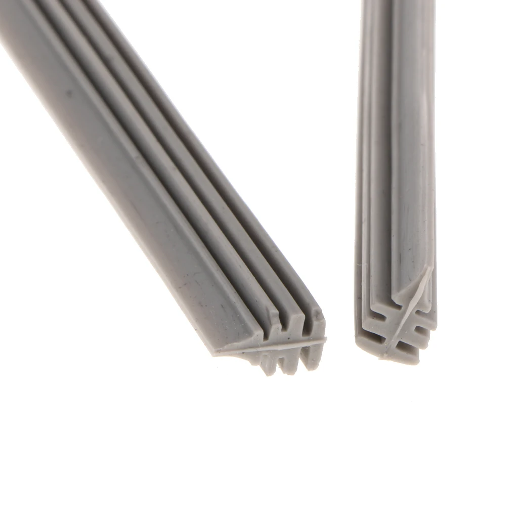 2 Pieces Car Window Windshield Quality Silicone Wiper Blade Strips 28'' Gray