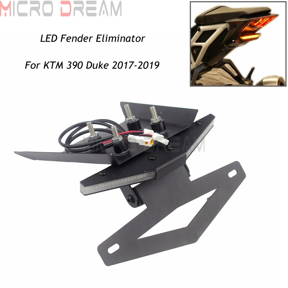 Черный светодиодный фонарь для мотоцикла Tidy Fender Eliminator Kit w/интегрированный светильник для поворотников номерного знака для KTM 390 Duke
