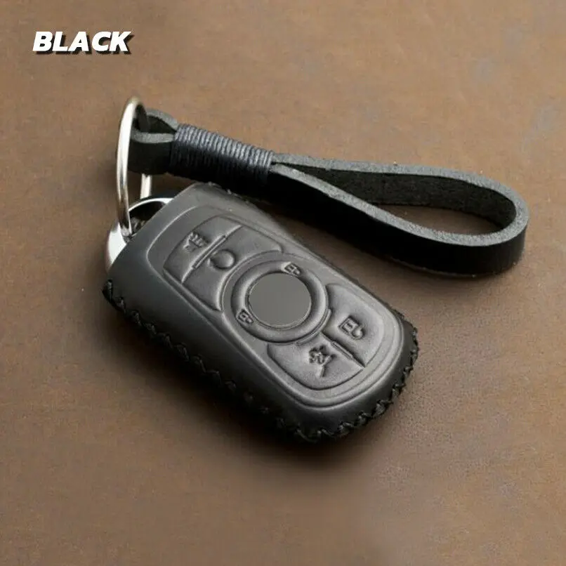 Black Для Buick Encore Envision GL6 OPEL Astra автомобильный пульт дистанционного управления из натуральной кожи брелок чехол - Название цвета: Black