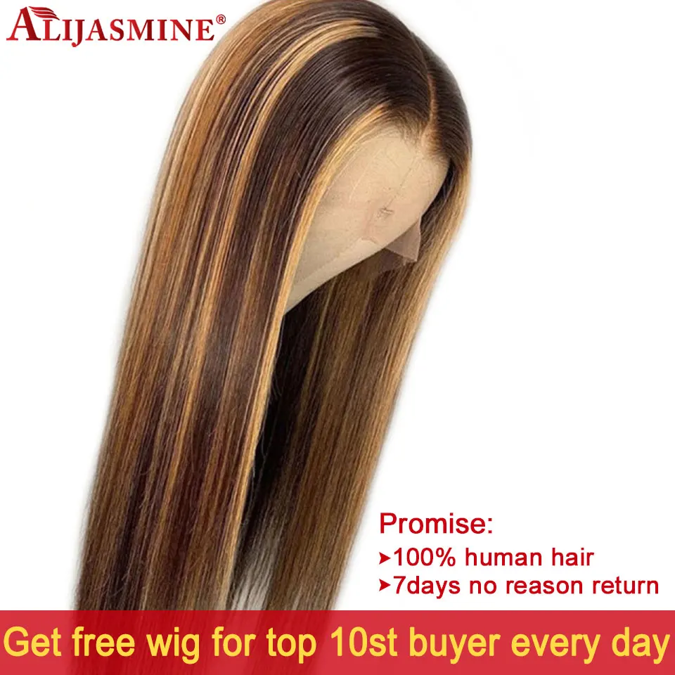 Выделите 13x6 глубокая часть кружева спереди человеческие волосы парики с детскими волосами 8-24 дюймов бразильские волосы remy отбеленные узлы 130 Плотность