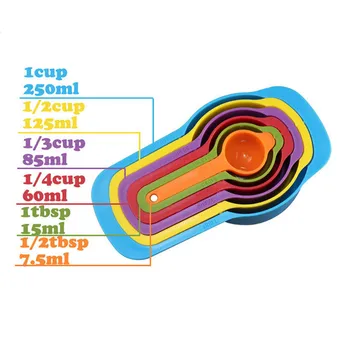 

Set of 6pcs Kitchen Measuring Spoons Rainbow color Anti-rust Stackable Combination Measuring Cup spoon Sugar/coffee Scoop
