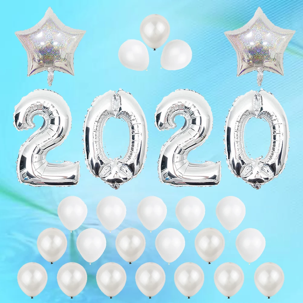 27 шт. 16 дюймов фольги Выпускной украшения воздушные шары для событий год ЕВА вечерние поставки серебро