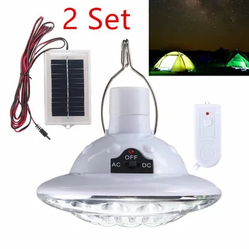 

2 Set 22 LED Solar Lamp Power Portable LED Light Camp Indoor Garden Emergency Lighting Remote Control Solar Bulbs