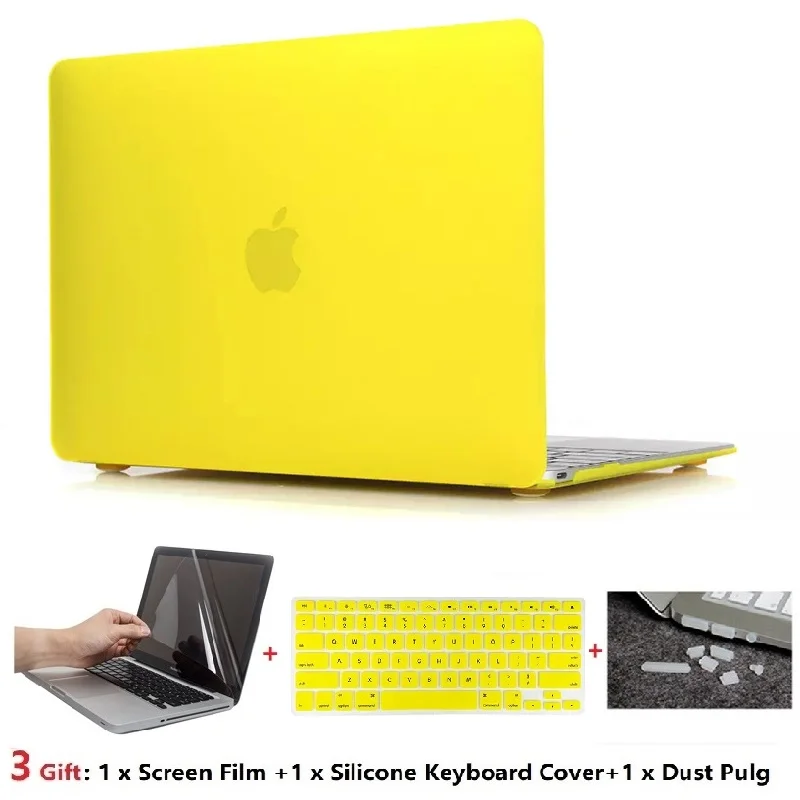 Матовый чехол для ноутбука+ чехол для клавиатуры+ пленка для экрана+ пылеотталкивающие устройства для Apple Macbook Air 11 13 Pro retina Touch Bar 12 13 15 дюймов A1990