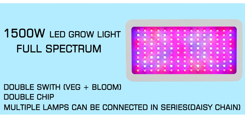 2000 Вт Двойной Фишки светодиодный свет для выращивания, полный SpectrumDouble переключатель растительного света с УФ и ИК для теплицы Крытый для