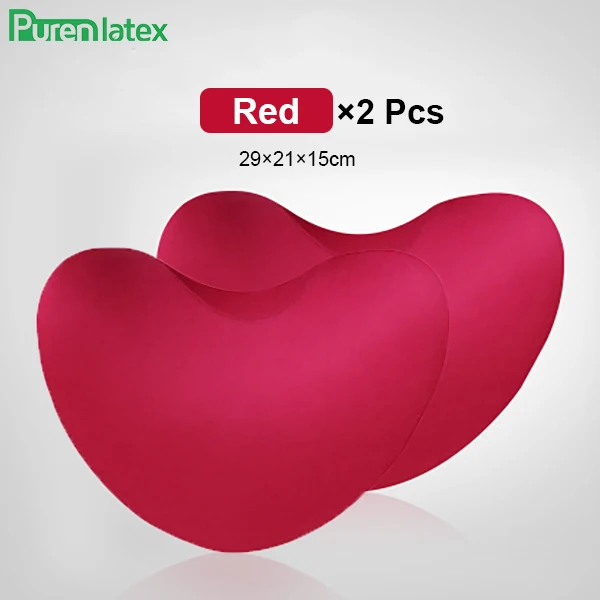 PurenLatex Автомобильная подушка с эффектом памяти, подголовник для автомобильного сиденья, дорожные подушки для шеи, Ортопедическая подушка для защиты шейного позвонка - Цвет: Red 2Pcs