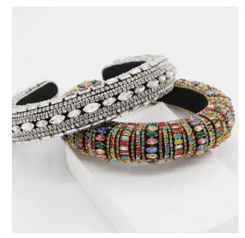 

women New Baroque color full diamond luxury hairbands bridal headbands