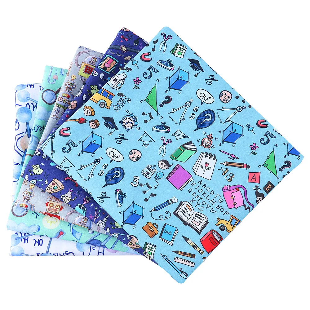 

Diy50*140CM Cartoons pattern Polyester cotton Fabric Patchwor Printed for Tissue Kids Home Textile for Sewing Doll Dress Curtain