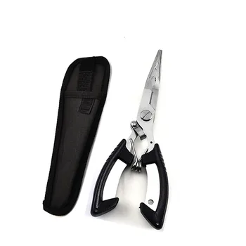 

Fishing Pliers Stainless Steel Lure Bait Tackle Hook Remover PE Line Cutter+ Shealth Rock Boat Fishing Plier Tools