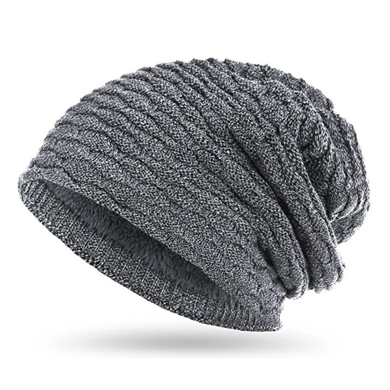 Comfortable Mens Women Knit Baggy Beanie Cap Winter Pleated Slouchy Extra Long Fashion Hat Durable Wool Material