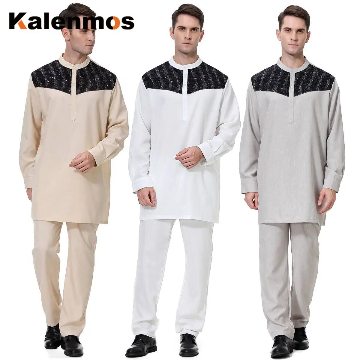 Комплекты одежды KALENMOS для мужчин Муслим Джабба ТОБ 2 шт. Кафтан