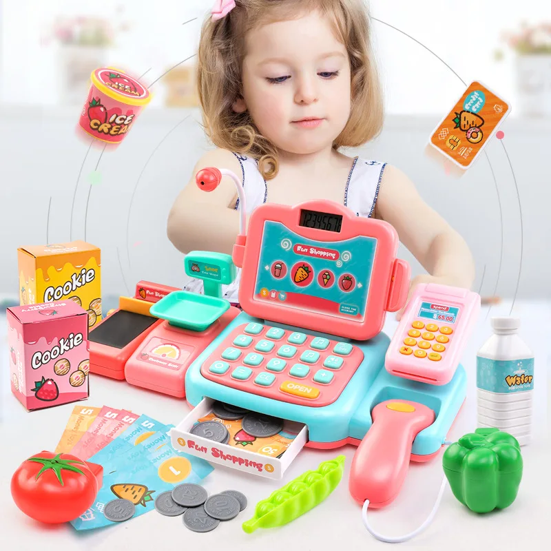 

Children Supermarket Multi-functional Cash Register Toy GIRL'S And BOY'S Educational Early Childhood Play House Model Cashier De
