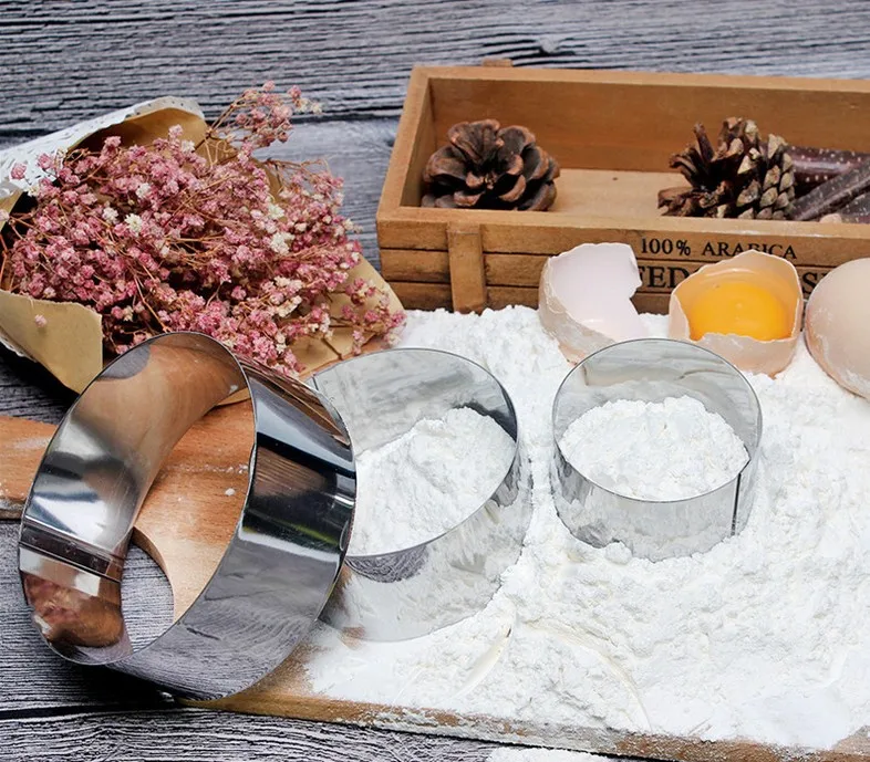 Circular hexagonal star mousse ring stainless steel 5 piece cake circle DIY cheesecake biscuits die mold baking tools bakery