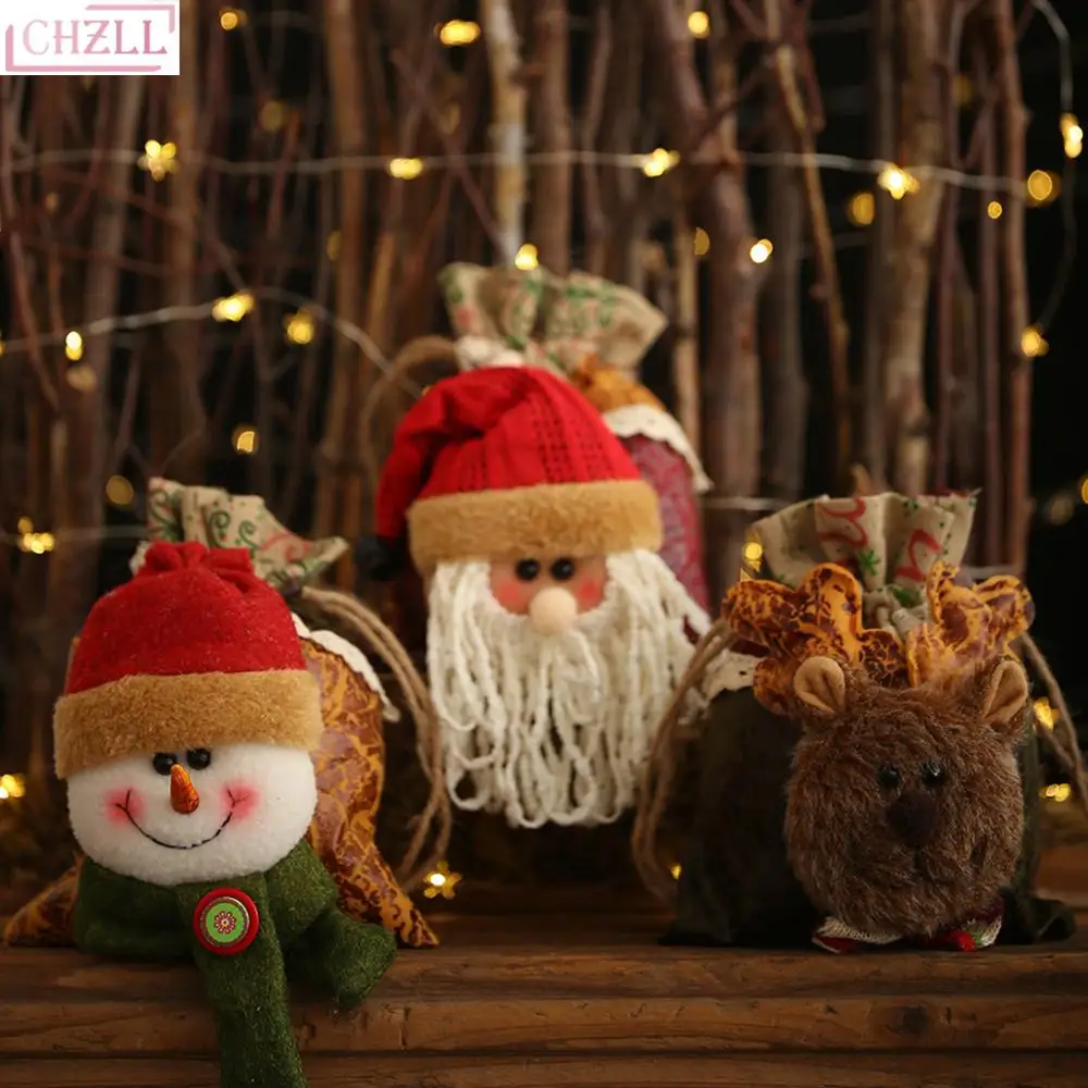 

CHZLL 1pc Merry Christmas Packing Gift Bag Candy Boxes for Kids Birthday Wedding Favors Event Xmas Party Supplies Fruit Bags