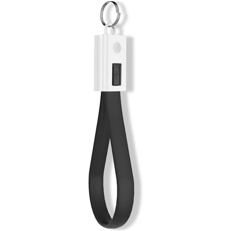 YBD USB кабель для iPhone samsung huawei Xiaomi Внешний аккумулятор Micro usb type C кабель фурнитура для брелоков для ключей портативный зарядный кабель - Цвет: Black