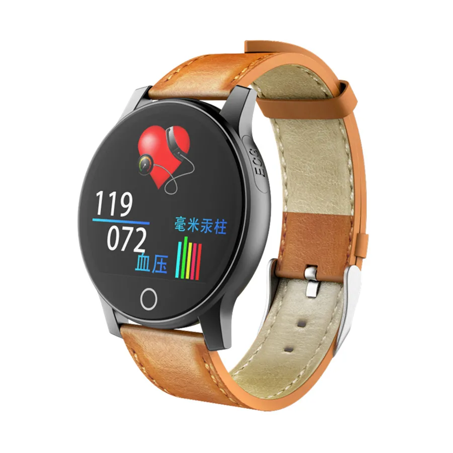 gold black Accalia R2plus пульсометр ECG+ PPG монитор артериального давления Смарт фитнес-браслет длительность ожидания Смарт часы - Цвет: gold black