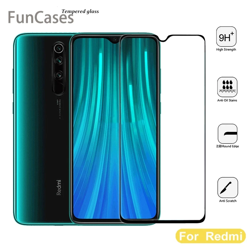Закаленное стекло с полным покрытием для Xiaomi Redmi Note 8 Pro на защитная пленка